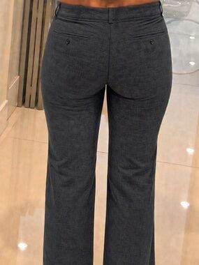 Express Editor Pants Women 4L Dark Gray Wool Bootcut work Trouser Y2K Office
